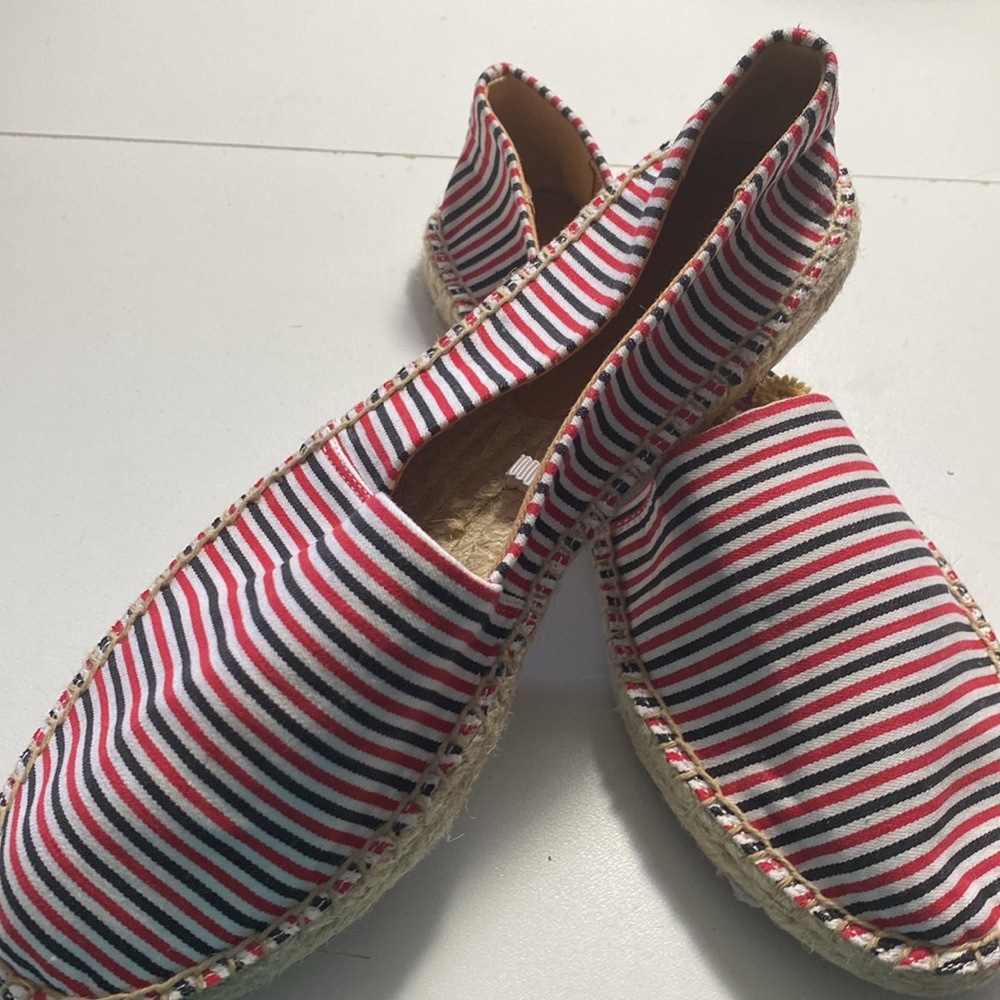 J Crew striped canvas flat espadrilles